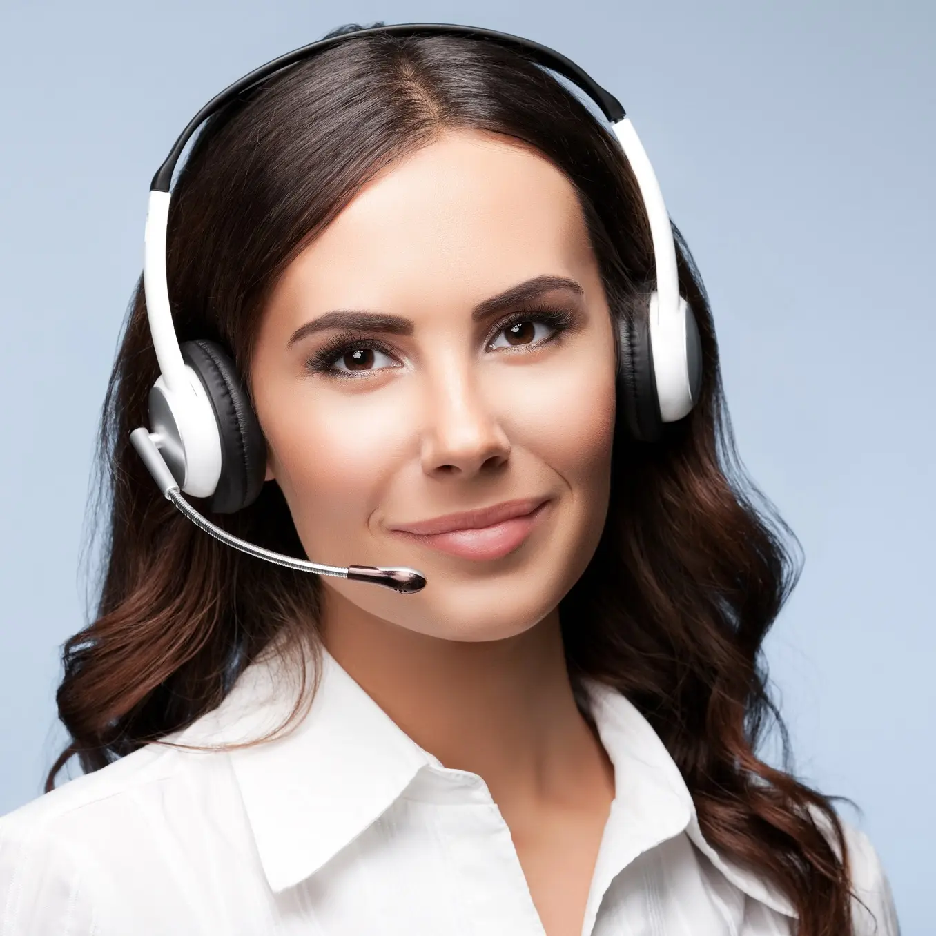 the women with a headset